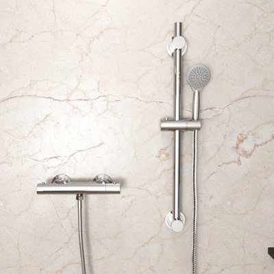 Rosa Round Exposed Thermostatic Shower Mixer Slider Rail Kit - 4