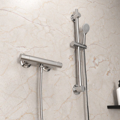 Rosa Round Exposed Thermostatic Shower Mixer Slider Rail Kit - 5