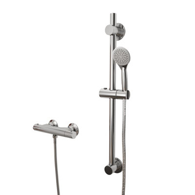 Rosa Round Exposed Thermostatic Shower Mixer Slider Rail Kit - 7