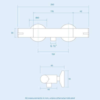Rosa Round Exposed Thermostatic Shower Mixer Slider Rail Kit - 8