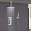 Rose 2 Way Square Concealed Thermostatic Mixer Valve Head Hand Held Shower Set