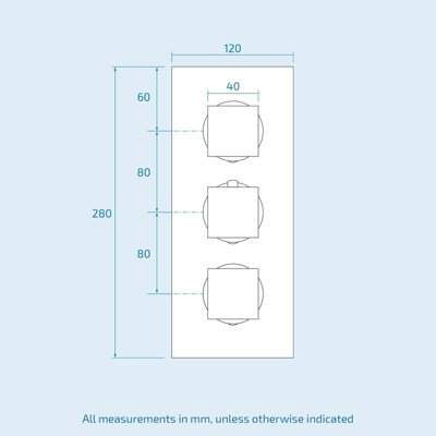 Rose 2 Way Square Concealed Thermostatic Mixer Valve Head Hand Held Shower Set - 7