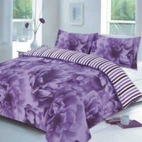Rose 4 Pcs Complete Flowers Duvet Cover Set With Valance Sheet & Pillowcase
