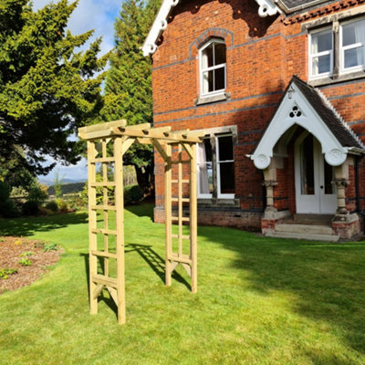 Rose Arch - Large - Timber Garden Plant Support - L50 x W120 x H210 cm - Minimal Assembly Required