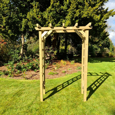 Rose Arch - Large - Timber Garden Plant Support - L50 x W120 x H210 cm - Minimal Assembly Required - 3