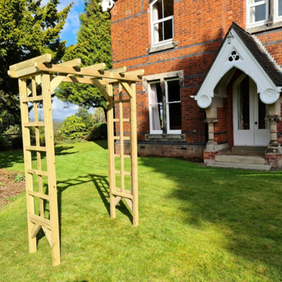Rose Arch - Large - Timber Garden Plant Support - L50 x W120 x H210 cm - Minimal Assembly Required - 4