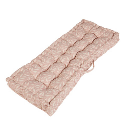 Rose Blush Cotton Leaf Indoor Outdoor Garden Bench Pad Cushion