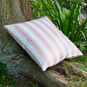 Rose Blush Cotton Stripe Indoor Outdoor Garden Furniture Chair Cushion