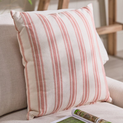 Rose Blush Cotton Stripe Indoor Outdoor Garden Furniture Chair Sofa Bench Cushion