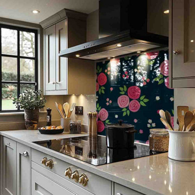 Rose Bud Pattern Splash Back designer style