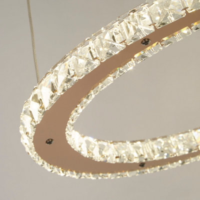 ROSE GOLD AND CLEAR RING LED PENDANT