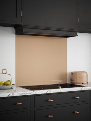 Rose Gold Glass Kitchen Self Adhesive Splashback 900mm x 750mm