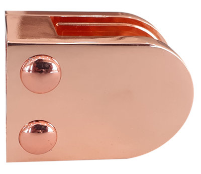 Rose Gold Glass Staircase / Balustrade Clamp for 10mm Glass (Flat Backed)