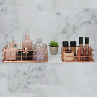 Rose Gold Organisation Baskets - Set of 4