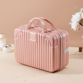 Rose Gold Portable Plastic Makeup Case for Travel Cosmetic Bag with Zipper