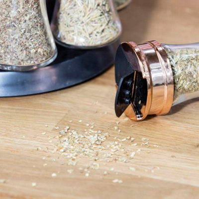 Rose Gold Rotating Spice Rack 8 Jars DIY at B Q