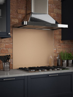 Rose Gold Self-Adhesive Toughened Glass Kitchen Splashback 900mm x ...