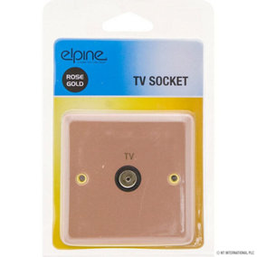 Rose Gold Single Electrical Tv Socket Electric Home With Fixing Screw Office