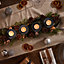 Rose Gold Sparkle Christmas Table Decoration Candle Holder Centrepiece