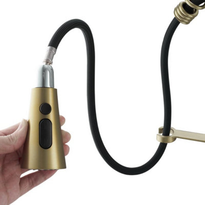 Rose Gold Stainless Steel Side Lever Kitchen Spring Neck Pull Out Kitchen Tap Mixer Tap