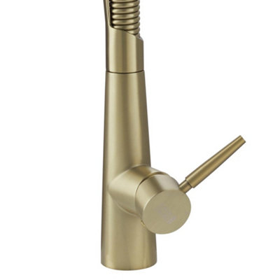 Rose Gold Stainless Steel Side Lever Kitchen Spring Neck Pull Out Kitchen Tap Mixer Tap