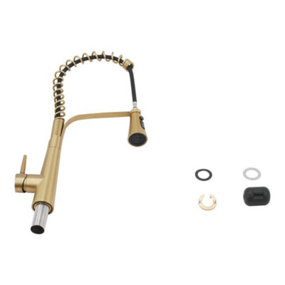 Rose Gold Stainless Steel Side Lever Kitchen Spring Neck Pull Out Kitchen Tap Mixer Tap