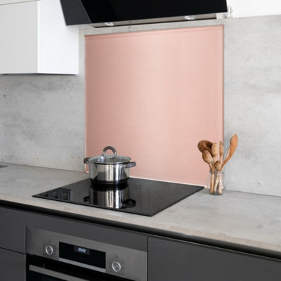 Rose Gold Toughened Glass Kitchen Splashback - 1000mm x 1000mm