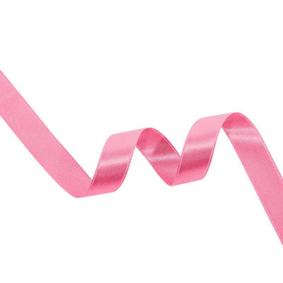 Rose Pink Double Sided Satin Ribbon Polyester Ribbon Roll, 15mm x 10 metres