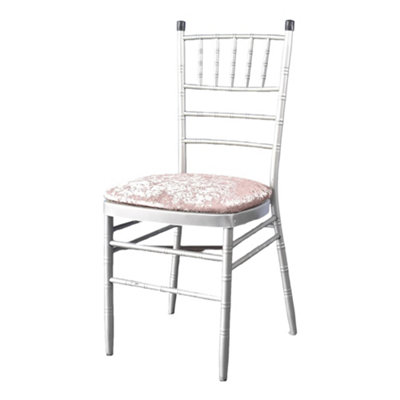 Rose Pink Velvet Chair Seat Pad Cover - Pack of 10
