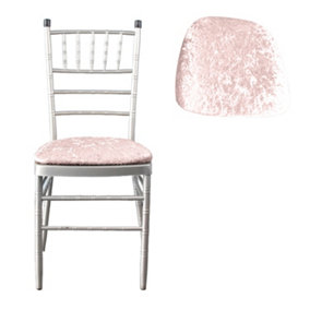 Rose Pink Velvet Chair Seat Pad Cover - Pack of 10