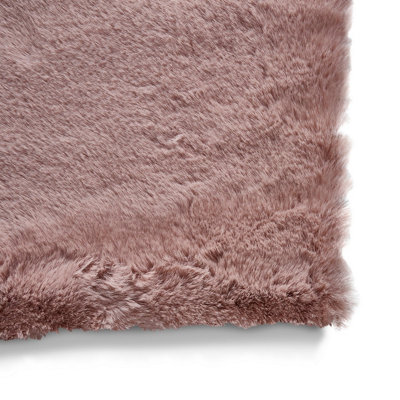 Rose Plain Shaggy Handmade Luxurious Easy to Clean Rug For Dining Room Bedroom Living Room-60cm X 120cm