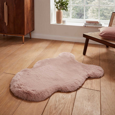 Rose Plain Shaggy Luxurious , Modern Rug for Living Room and Bedroom-60cm X 90cm