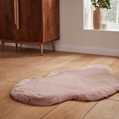Rose Plain Shaggy Luxurious , Modern Rug for Living Room and Bedroom-60cm X 90cm