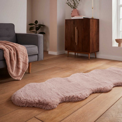 Rose Plain Shaggy Luxurious , Modern Rug for Living Room and Bedroom-60cm X 90cm