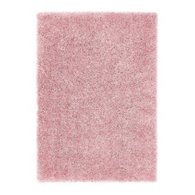Rose Polyester Rug, Shaggy Rug with 50mm Thick, Handmade Luxurious Modern Rug for Bedroom, & Dining Room-110cm X 160cm