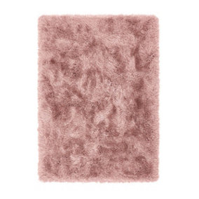 Rose Shaggy Luxurious Modern Plain Easy to Clean Rug For Bedroom Dining Room And Living Room -60cm X 120cm