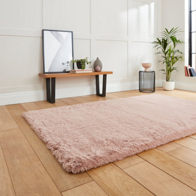 Rose Shaggy Polyester Plain Modern Easy to Clean Rug for Living Room and Bedroom-150cm X 230cm