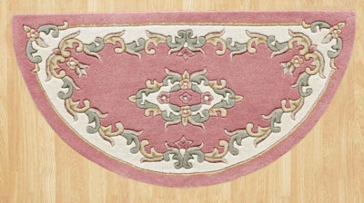 Rose Traditional Handmade Wool Floral Bordered Rug for Living Room and ...