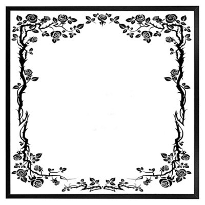 Rose & vine silhouette (Picutre Frame) / 24x24