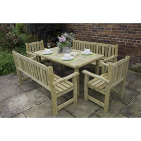 Rosedene Wooden Benches & Chairs & Table set
