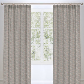 Roselle 100% cotton Fully Lined Pair of Tab Top Curtains