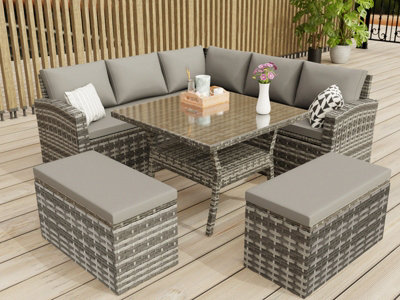 rosen-9-seater-rattan-garden-furniture-cube-dining-set-in-grey-with
