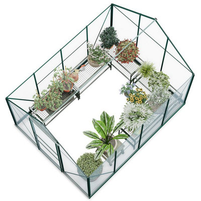 Rosette Hobby Aluminium Polycarbonate Greenhouse - 6x8 - 5