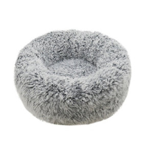 Rosewood Pet Bed Silver Fluff Round Comfort Bed