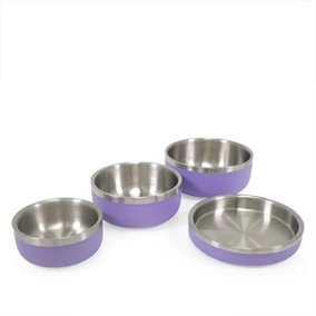 Rosewood Premium Stainless Steel Pet Bowl Shallow Lilac 480ml
