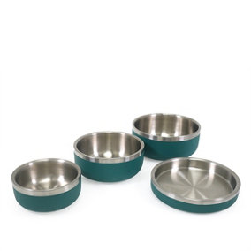 Rosewood Premium Stainless Steel Pet Bowl Shallow Teal 480ml