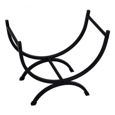 Rosewood Small Log Holder Iron Copper Antique Black Minimalist - 5