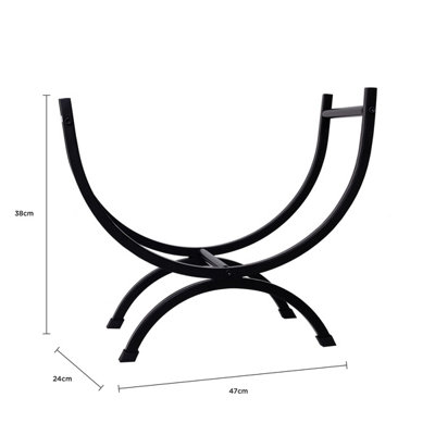 Rosewood Small Log Holder Iron Copper Antique Black Minimalist - 6