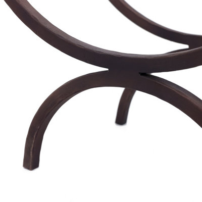 Rosewood Small Log Holder Iron Copper Antique Black Minimalist - 7