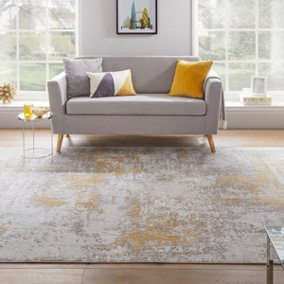 Rossa ROS03 Silver Gold Abstract Rug by Concept Looms-275cm X 380cm